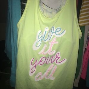 Girls size 14 work out type shirt with sports bra
